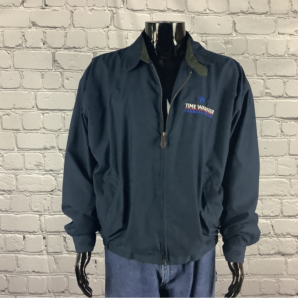 1990's Blue Time Warner Communications Golf/Utility Jacket for Guys